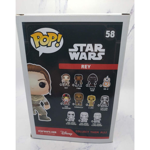 Funko Pop Vinyl Star Wars Rey With Staff #58 Figure Bobblehead - Picture 5 of 14
